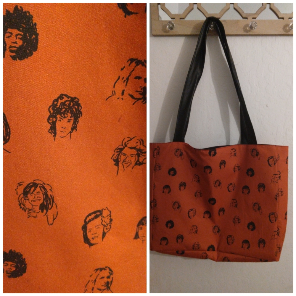 Recycled leather large tote bag